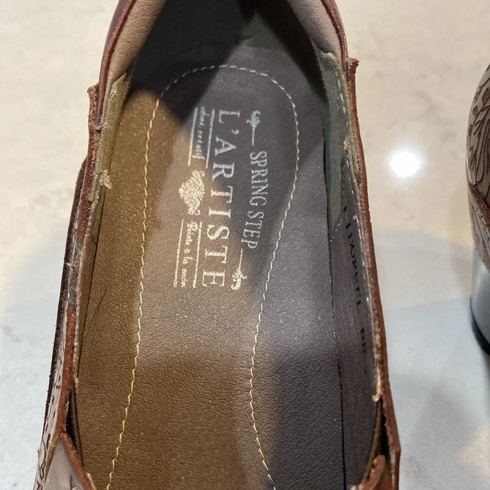L'Artiste by Spring Step Liboreel Leather Pumps Dark Brown Women's 39/8.5 - Picture 4 of 9